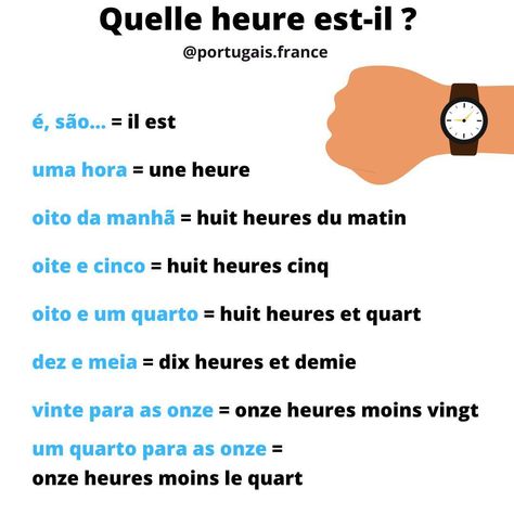 ☝️Voici les heures en portugais. ⏰🇵🇹 🎁 Récupérez GRATUITEMENT votre MINI GUIDE PORTUGAIS 🇵🇹 (lien en Bio) ✅ Pour rejoindre notre communauté grandissante c'est simple: 👍 Likez ce post 🎯 Abonnez-vous 💬 Envoyez-moi vos questions Até breve ! 👋 Susana @portugais.france #portugaisfrance #apprendreportugais #apprendreleportugais #loveportugal #loveportuguese #parlerportugais #Portugal #portugaisenligne #coursdeportugais #portugaisapprendre #linguaportuguesa #voyageauportugal #vivreaupor... Portuguese Language Learning, Speak French, How To Speak French, Language Learning, May 13, On Instagram, Quick Saves