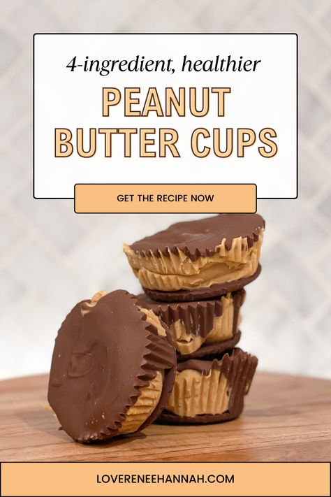 4-ingredient, healthier peanut butter cups! The perfect snack for those sugary cravings when fruit just won't cut it. Pb Fit Peanut Butter Cups, Pb2 Peanut Butter Cups, Healthy Peanut Butter Cups, Reese's Peanut Butter Cup, Homemade Peanut Butter Cups, Protein Treats, Healthier Choices, Ice Cream Pies, Homemade Peanut Butter