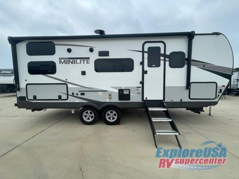 New 2023 Forest River RV Rockwood Mini Lite 2509S Travel Trailer at Blue Compass RV | Seguin, TX | #S6472 Solid Surface Countertops Kitchen, Rockwood Mini Lite, Entry Steps, Lite Travel Trailers, Wood Cabinet Doors, Outside Kitchen, Lp Tank, Bed Full, Forest River Rv