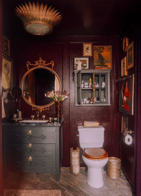 Master Bathroom Refresh — Arianna Danielson Arianna Danielson, Gothic Bathroom Ideas, Moody Bathroom, Gothic Bathroom, Dark Bathrooms, Eclectic Bathroom, Primary Bathroom, Dark Home Decor, Cottage Bathroom