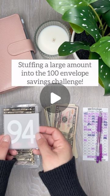 Desiree Perez on Instagram: "Stuffing $94 into the 100 envelope savings challenge! #cashstuffing #cashenvelopes #cashenvelopesystem #cashstuffing #100envelopechallenge" 100 Envelopes Savings Challenge, Diy 100 Envelope Challenge, 100 Envelope Savings Challenge, Envelope Savings Challenge, 100 Envelope Challenge, Envelope Savings, Envelope Challenge, Cash Envelope System, February 3