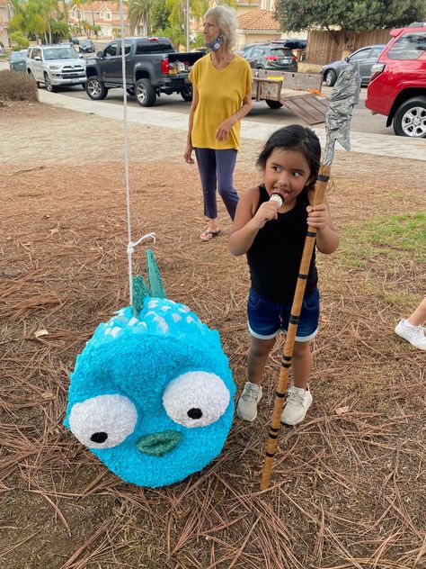 Custom Giuseppe Goatfish Pinata for Luca 5th Birthday Party - Custom made spear Pinata Stick Luca Pinata, Luca Party Decorations, Disney Luca Birthday Party Ideas, Luca Theme Birthday Party, Luca Birthday Party Ideas, Luca Party, Luca Birthday, Pinata Stick, Ocean Birthday Party