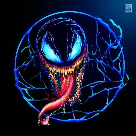 Aniket Jatav on Instagram: “Venom ⚡ Swipe for draft sketch. I might be a bit late but the trailer was sick! So decided to make something fresh 👊🏽 . . . . #venom…” Venom Pictures, Symbiotes Marvel, Best Naruto Wallpapers, Venom Comics, Neon Artwork, Mosaic Kit, Marvel Superhero Posters, Tshirt Printing Design, Iphone Wallpaper Images