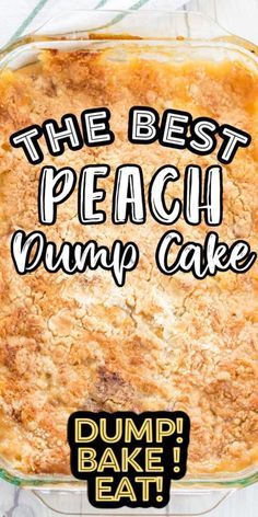 Peach Cake Recipes, Peach Cobbler Dump Cake, Peach Dump Cake, Dump Cake Recipe, Peach Pie Filling, Warm Desserts, Dump Cakes, Peach Cobbler Easy, Peach Desserts