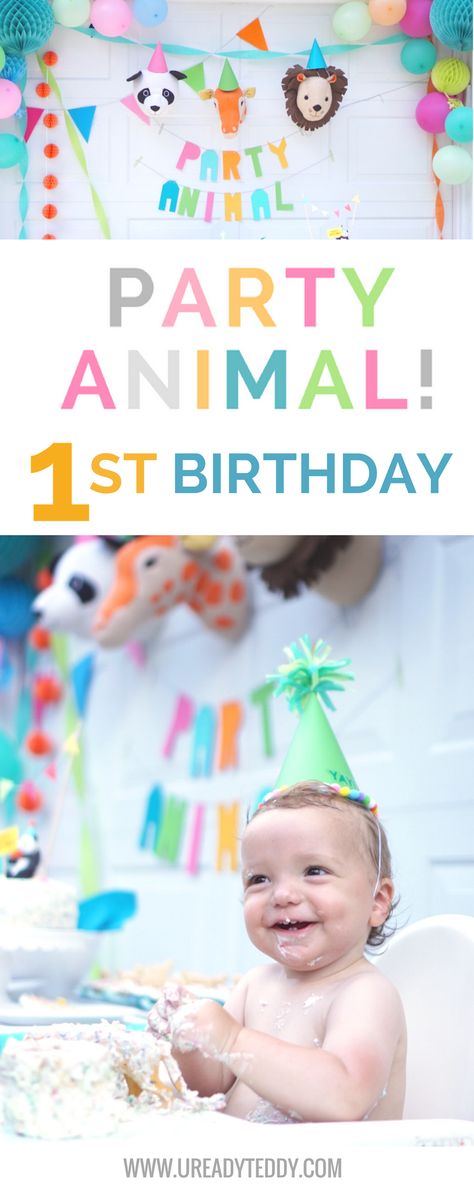 Party Animal First Birthday, Animal First Birthday Party, Animal First Birthday, Decor Photobooth, Animal Party Theme, Birthday Party Diy, Animal Theme Birthday, Themed First Birthday, Birthday Invitations Diy