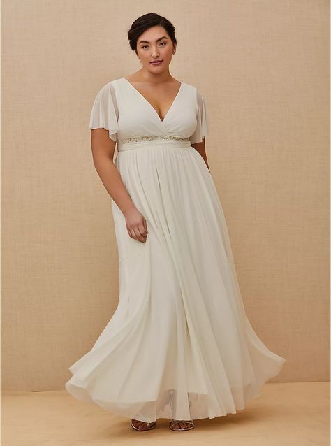 STYLECASTER | simple wedding dresses | elegant wedding dresses | simple wedding dress with sleeves | simple wedding dress lace | simple wedding dress casual | simple wedding dress elegant | simple wedding dress beach | simple wedding dress boho | simple wedding dress plus size | 19 Simple, Elegant Wedding Dresses for the Non-Traditional Bride Sleeve Wedding Dress Plus Size, Flutter Sleeve Wedding Dress, Rich Husband, Empire Waist Wedding Dress, Empire Waist Gown, Easter Dresses For Toddlers, Wedding Dress Plus Size, Silver Cocktail Dress, Empire Wedding Dress