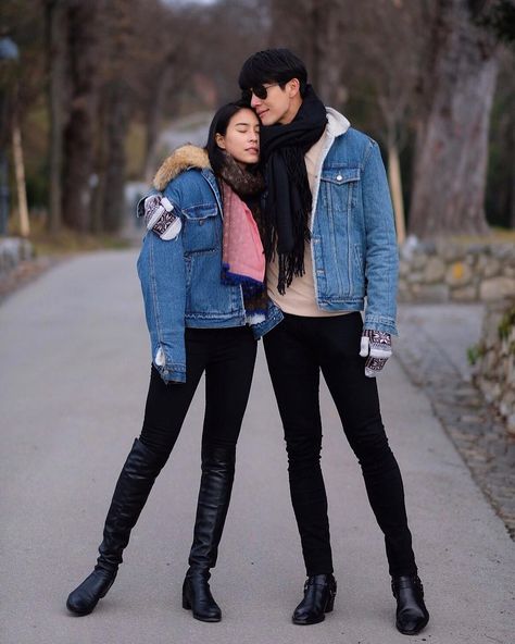 Russia Outfit, Puttichai Kasetsin, Couple Pose, Romantic Scenes, Lovely Couple, Couples Poses, Couple Photoshoot, Couples Poses For Pictures, Poses For Pictures