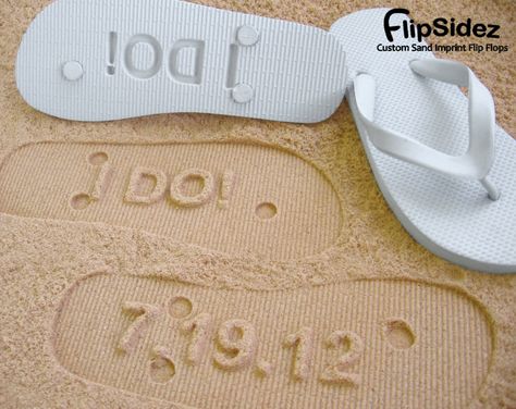 I DO  Sand Imprint Wedding Flip Flops by FlipSideFlipFlops on Etsy, $19.95 Beach Wedding Flip Flops, Custom Flip Flops, Bridal Flip Flops, Personalized Flip Flops, Wedding Flip Flops, Rubber Flip Flops, Cute Wedding Ideas, Beach Theme Wedding, The Perfect Guy