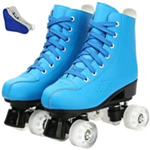 Gets Women's Roller Skates PU Leather High-top Roller Skates Four-Wheel Roller Skates Double Row Shiny Roller Skates for Indoor Outdoor: Amazon.ca: Sports & Outdoors Outdoor Roller Skates, Brown High Boots, Outdoor Skating, Roller Derby Skates, Derby Skates, Skating Shoes, Quad Roller Skates, Roller Skate Shoes, Quad Skates