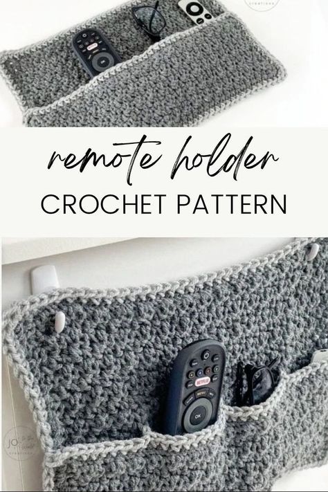 If you are looking for easy crochet projects for beginners, this crochet remote caddy is the perfect one. This Remote Holder Crochet Pattern is super simple, perfect for beginners with simple stitches and works up really quickly. Remote Caddy, Crochet Organizer, Remote Control Holder, Crochet Christmas Gifts, Remote Holder, Crochet Abbreviations, Easy Crochet Baby, Easy Crochet Projects, Crochet Gift