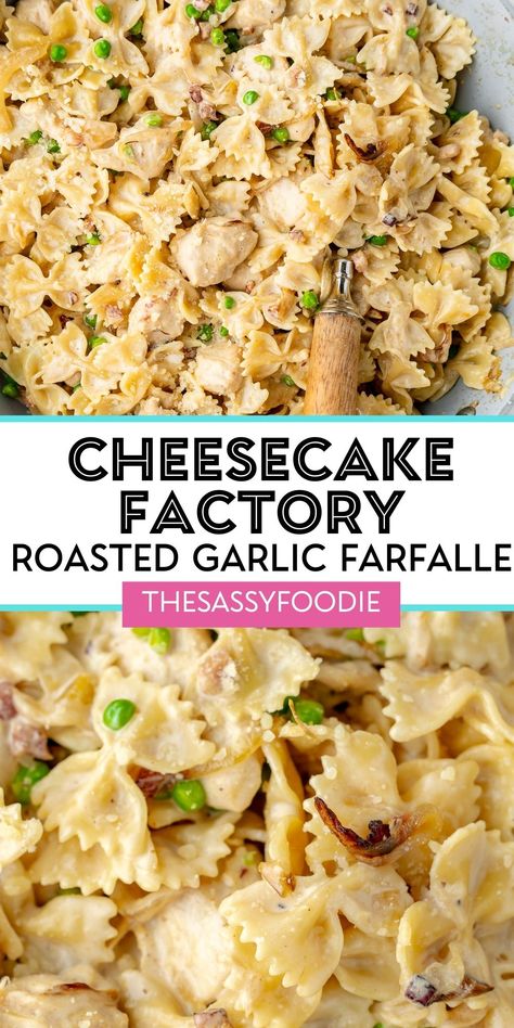 Farfalle Pasta Recipes, Cheesecake Factory Pasta, Farfalle Recipes, Cake Pizza, Chicken Roasted, Blueberry Topping, Pizza Sandwich, Pasta Food, Dinner Ideas Healthy