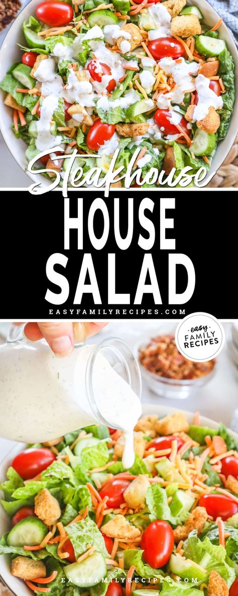 Easy House Salad Recipes, Best Homemade Salads, That Good Salad Taste Of Home, How To Make The Perfect Salad, Dinner Salad Recipes Side Dishes, Loaded House Salad, Simple Lunch Salads, Basic Dinner Salad, Best House Salad Recipes