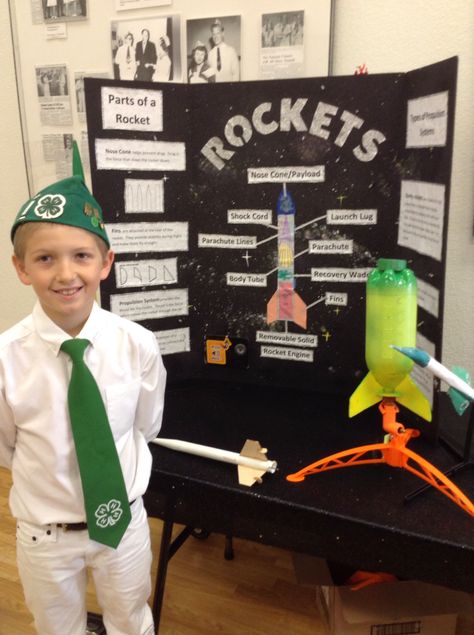 Rocket Science Fair Project, Rocket School Project, Rocket Science Project, Rocket Projects For School, 3rd Grade Science Projects, County Fair Projects, Science Fair Poster, Rocket Project, Science Fair Board