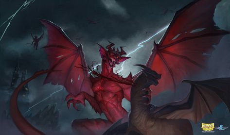 Vampire Dragon Art, Gwent Card Art, Dragon Vampire, Vampire Dragon, Dragon Shield, Red Knight, Fantasy Demon, Legendary Dragons, Dragon Artwork Fantasy