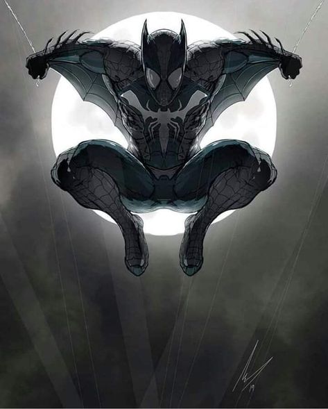 Batman and Spider-Man combined look so cool Batman Vs Spiderman, Spiderman Suits, Batman Spiderman, Batman Artwork, Spiderman Artwork, Marvel Superhero Posters, Batman Beyond, Marvel Spiderman Art, Superhero Characters