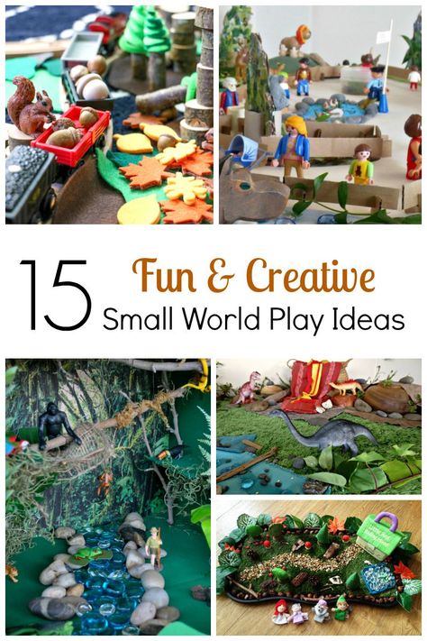 Wow! Perfect small world play ideas to keep kids entertained for hours. Eyfs Small World Ideas, Small World Play Ideas, Collaborative Art Projects For Kids, Dinosaur Crafts Kids, Sandtray Therapy, Dinosaur Small World, Play Ideas For Kids, Mini World, Invitation To Play