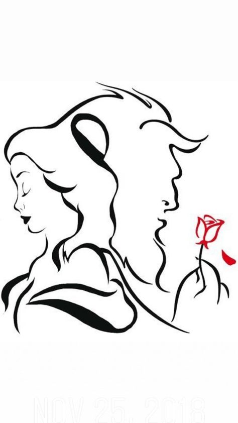 Beauty And The Beast Line Art, Beauty And The Beast Easy Drawings, Beauty And The Beast Doodles, Beauty And The Beast Drawing Easy, Beauty And The Beast Drawing Sketches, Beauty And The Beast Paintings, Beauty And The Beast Drawings, Beauty And The Beast Logo, Beauty And The Beast Clipart