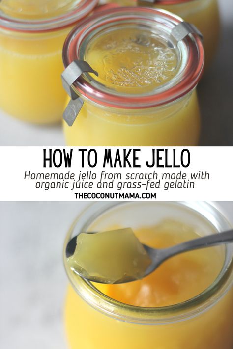 Homemade jello is simple to make and is a great way to get grass-fed gelatin into your diet! This recipe is paleo and Whole30 approved! Vegan Jello, How To Make Gelatin, Homemade Jello, How To Make Jello, Grass Fed Gelatin, Clean Desserts, Lemon Jello, Valentines Snacks, Sugar Free Jello