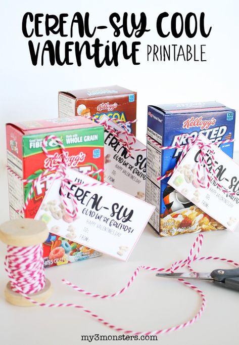 Valentine’s Day Cereal Box Ideas, Cereal Valentine Printable Free, Valentines Cereal Box Ideas, Cereal Centerpiece, Cereal Valentines For Kids, Grateful For My Friends, Mud Area, Cereal Party, Mini Cereal