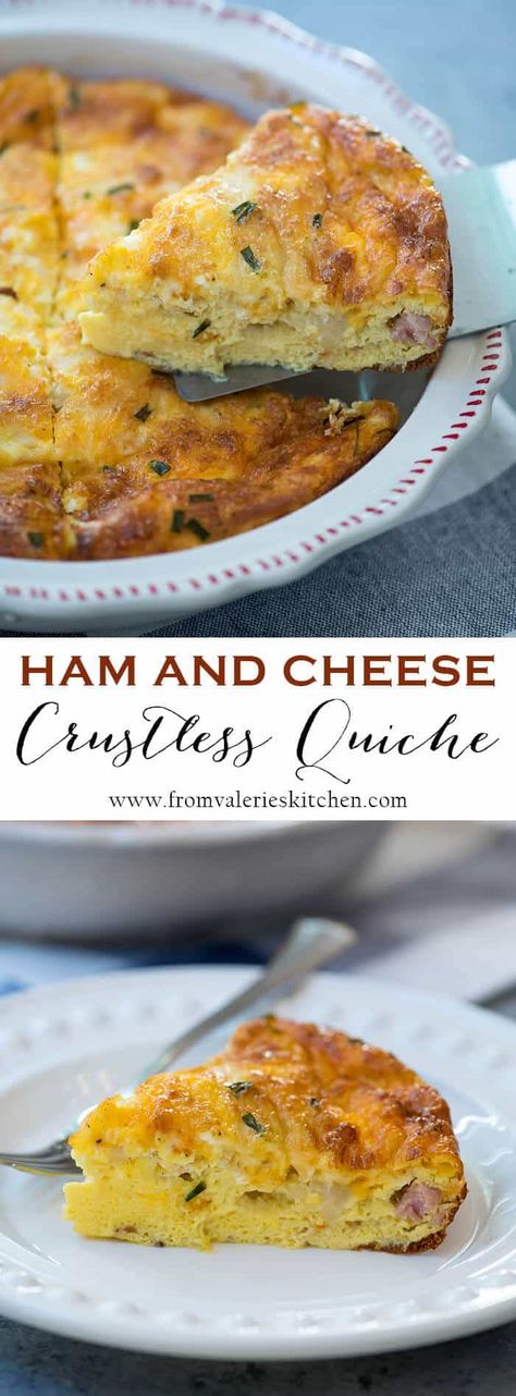 Ham And Cheese Crustless Quiche, Traditional Quiche, Ham Quiche Recipe, Quiche Recipes Crustless, Ham Quiche, Quiche Recipes Easy, Leftover Ham Recipes, Holiday Ham, Cheese Quiche