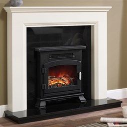 Be Modern Westerdale Fireplace Suite - Hotprice.co.uk Large Electric Fireplace, Electric Fire Suites, Electric Fireplace Suites, Standing Fireplace, Inset Stoves, Fireplace Suites, Fire Surround, Interior Color Schemes, Oak Shelves