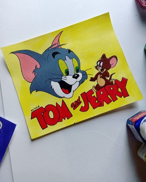 Tom And Jerry Outline Drawing, Tom And Jerry Painting Ideas, Tom And Jerry Pop Art, Tom Jerry Painting, Tom And Jerry Painting On Canvas Easy, Tom And Jerry Painting On Canvas, Tom And Jerry Doodle, Tom And Jerry Art, Tom And Jerry Painting