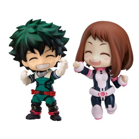 Mha Chibi Figures, Ochaco Nendoroid, Deku Nendoroid Icon, Mha Nendoroid Png, Uraraka Nendoroid, Izuku Nendoroid, Deku Nendoroid, Mha Nendoroid, My Hero Academia Nendoroid