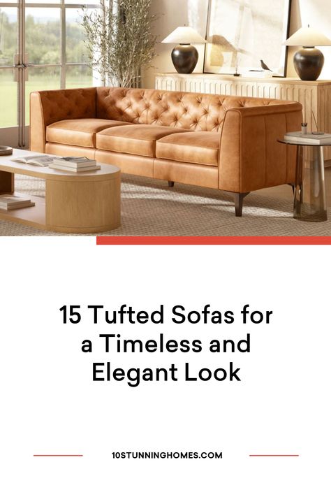 Upgrade your living space with these timeless and elegant tufted sofas! Perfect for creating a cozy and luxurious atmosphere, these sofas come in a variety of colors and styles to suit any taste. Whether you prefer a classic Chesterfield or a modern sectional, there's a tufted sofa for you.

#TuftedSofa #LuxuryLiving #HomeDecor Modern Velvet Couch, Tufted Couch Living Room, Stunning Homes, Velvet Couch, Tufted Sofa, Interior Define, Elegant Look, Modern Sectional, Retail Furniture