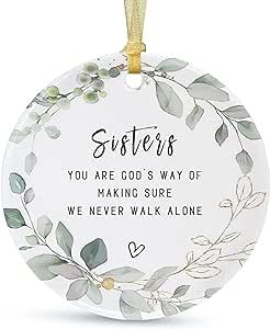 Always Soul Sister Christmas Ornaments for Sisters 2023, Sister Ornaments for Christmas Tree,Big Sisters Forever Xmas Ornament Round Ceramic Ornament Keepsake with Gift Box,Greeting Cards Sister Ornaments, Sister Christmas Ornaments, Sister Ornament, Ornaments For Christmas Tree, Big Sisters, Ornaments For Christmas, Greeting Card Box, Sister Christmas, Sisters Forever