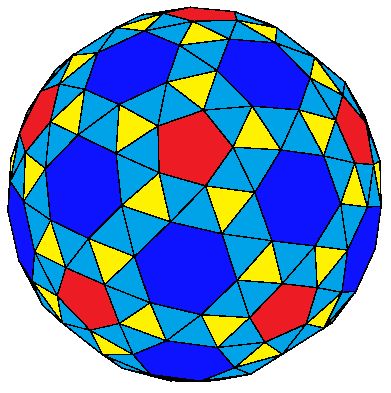 Snub truncated icosahedron Truncated Icosahedron, Mathematical Art, Complex Geometry, Geodesic Dome, Geometry, Art