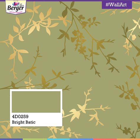 The sparkle that lights up your mood and provides the imperial feeling; strokes of #gold on the #walls rightly reflect the spirit of the season! Do you agree? #WallArt http://bit.ly/1aLJZ7b Pista Green Wall Paint, Light Pista Colour Combination, Green Bedrooms, Green Painted Walls, Wall Color Combination, Golden Wall, Pooja Room Door Design, Room Door Design, Pooja Room