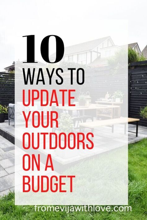 Looking for cheap ways to make over your backyard, patio or garden? check out these outdoor decor upgrades on a budget. See the before and after for some outside inspiration. #hometalk Create A Patio On A Budget, Outdoor Decor On A Budget, Patio Refresh On A Budget, Diy Outdoor Entertaining Area, Backyard Makeover Before And After, Cheap Garden Makeover, Hot Tub Decorating, Outside Inspiration, Backyard Refresh