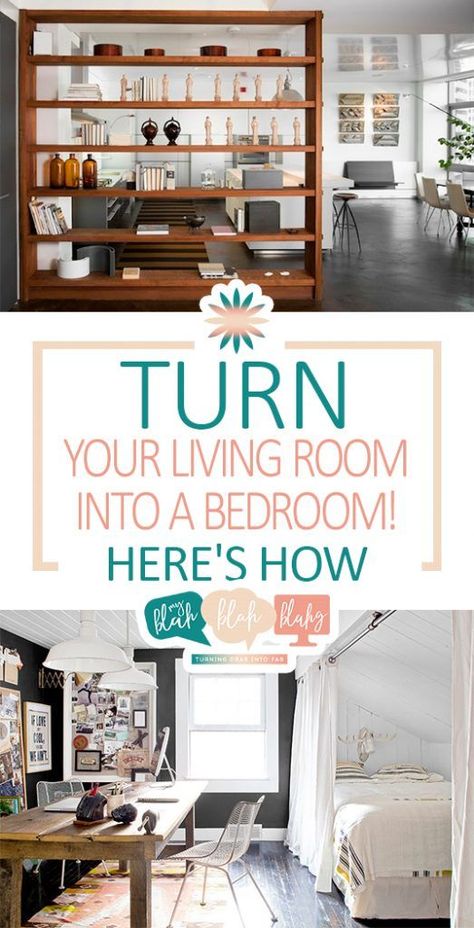 Turn Your Living Room Into A Bedroom: Here’s How| Living Room, Living Room Hacks, How to Redecorate Your Living Room, Redecorate Your Living Room, Living Room Decor, Living Room Decor and DIYs, Bedroom DIYs, Popular Pin How To Turn Living Room Into Bedroom, How To Turn A Living Room Into A Bedroom, Living Room Hacks, Diy Daybed, Room Decor Crafts, Yard Diy, Indoor Ideas, Home Decor Diy Crafts, Diy Space