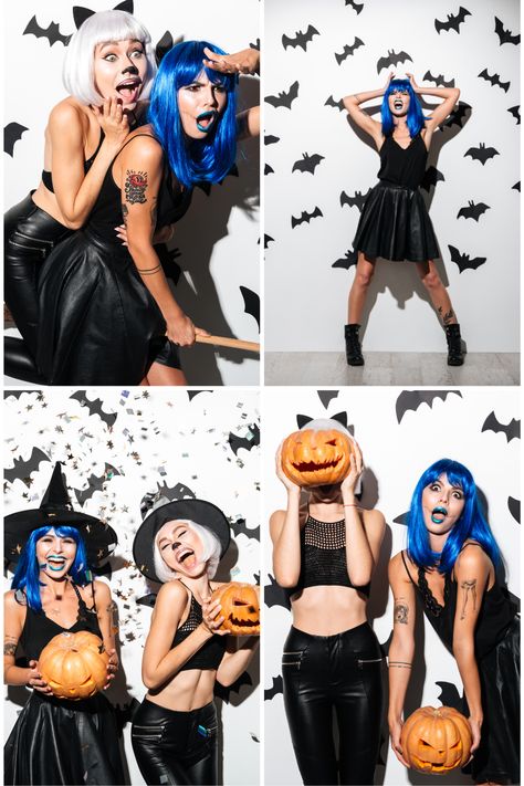 Halloween Portrait Ideas, Halloween Photoshoot Poses, Halloween Theme Photoshoot, Costumes For Women 2022, Spooky Group Photoshoot, Group Pumpkin Head Photoshoot, Halloween Photoshoot In Studio, Halloween Photoshoot Women Group, Women’s Halloween Photo Shoot