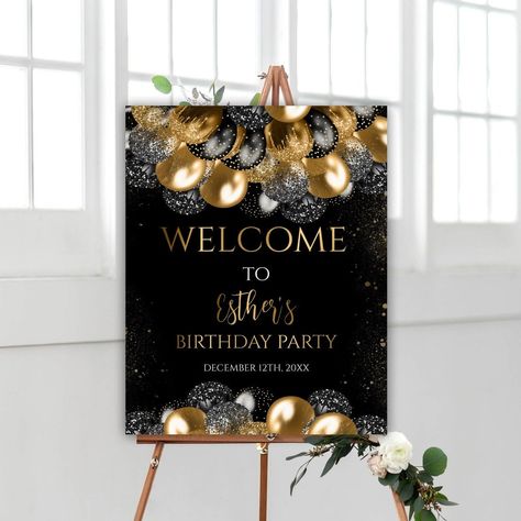 PRICES MAY VARY. Welcome your friends to your Birthday shower and enjoy a lovely wedding shower party with this Birthday Welcome Sign! This Birthday shower sign will sure stand out in your Birthday shower decoration and please all of your guests as they enter your Birthday shower celebration. Multiple size options 4 mm corrugated plastic Weatherproof & fade-resistant Stands are not included. Before checkout, we’ll give you the option to add display accessories to your order. Get seen day after d Gold Glitter Balloons, Happy Birthday Sign, Birthday Yard Signs, Glitter Balloons, Birthday Welcome Sign, Party Welcome Sign, Happy Birthday Signs, Party Sign, 50th Birthday Party