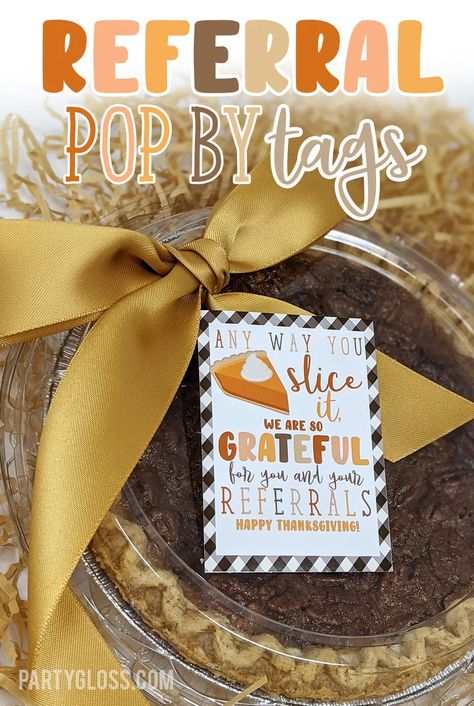 Thanksgiving Referral Appreciation Printable Tag Pie Gift | Etsy Thanksgiving Teacher Gifts, Thanksgiving Appreciation, Thanksgiving Tags, Pie Gifts, Volunteer Appreciation Gifts, Fall Pies, Teachers Thanksgiving, Appreciation Gifts Diy, Thanksgiving Favors