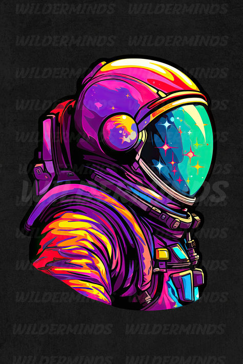 Astronaut Painting Ideas, Colorful Astronaut, Astronaut Design Concept Art, Astronaut Png, Astronaut Digital Art, Astronaut In Space Art, Trippy Outer Space Art, Trippy Astronaut Painting, Trippy Artwork