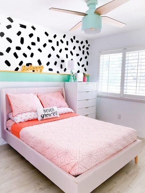 girl bedroom, room makeover, interior design, diy, home decorating ideas, ice cream, sprinkles, mint chip, make up vanity, girls room decor, make up table, spots, colorful, be happy, never grow up. Kids Bedroom Ideas For Girls Age 7, Girls Bright Bedroom Ideas, Girls Colorful Bedroom Ideas, Funky Girls Bedroom, Barbie Inspired Bedroom, Older Girls Bedroom Ideas, Bright Girls Bedroom, Girls Bedroom Ideas Age 8-10, Fun Girls Room