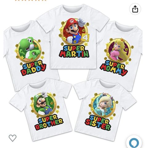 Mario Theme Party, Mario Tshirt, Moana Theme Birthday, Super Mario Shirt, Mario Shirt, Mario Bros Birthday, Mario Bros Party, Mario Birthday Party, Super Mario Birthday