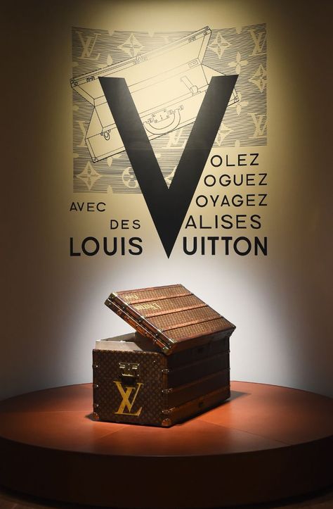 6 Louis Vuitton Facts Only Super-Fans Will Know  One of the first places we tend to see trends pick up speed is on Instagram and if youre like us youve probably already noticed quite a large number of posts coming out of New York about the latest must-see fashion exhibit. Titled Volez Voguez Voyagez its an ode to the brand behind the most instantly recognizable logo in fashion: Louis Vuittons LV.  But while the exhibit itself is not be missed the images of monogrammed trunks did inspire us to ta Paris Store, Phone Logo, Antique Trunk, Snacks For Work, New Paris, Dinners For Kids, Pop Up Store, Free Kids, Who What Wear