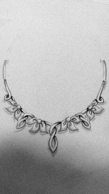 Drawing Of A Necklace, Necklaces Sketch, Jewelry Design Sketch Drawings, Jewellery Design Sketch, Necklace Designs Drawing, Jewellery Sketches Illustration, Necklace Drawing Sketch, Necklace Drawing Sketch Simple, Jewellery Design Drawing