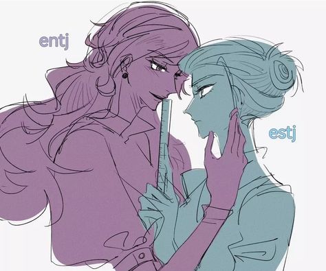 Entj Estj Fanart, Entj X Estj Mbti Fanart, Entj X Estj Mbti, Estj X Entj, Estj Infp, Mbti Entj, Entj Estj, Mbti Ships, Mbti Fanart