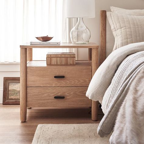 Hargrove Bedroom Collection | West Elm West Elm Nightstand, White Nightstand, Modern Nightstand, 6 Drawer Dresser, Metal Drawers, Bedroom Collection, Solid Mahogany, Mahogany Wood, Drawer Fronts