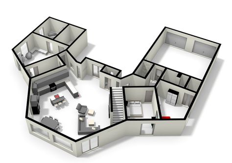 Hexagonal House Plans, Hexagon House Plans, Hexagonal House, Module Architecture, Hexagon House, Cob House Plans, Round House Plans, Small House Blueprints, Octagon House