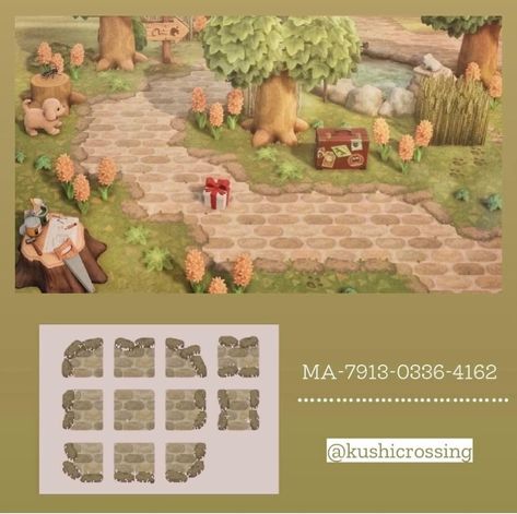 Animal Crossing Online, Cottage Core Animal Crossing, Cottagecore Animal Crossing, Animal Crossing Qr Codes, Future Islands, Motif Acnl, Acnh Cottagecore, Path Design, Animal Crossing Wild World