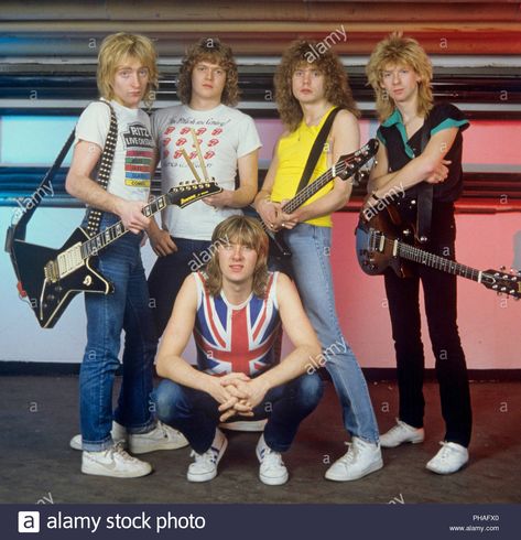 Download this stock image: Def Leppard (v.l. Phil Collen, Rick Allen, Joe Elliot, Rick Savage, Steve Clark) on 01.12.1983 in Dortmund. | usage worldwide - PHAFX0 from Alamy's library of millions of high resolution stock photos, illustrations and vectors. Ross Halfin, Def Leppard Band, Steve Clark, 80s Hair Metal, Def Leppard Joe Elliot, Vivian Campbell, Phil Collen, Rick Savage, Joe Elliott