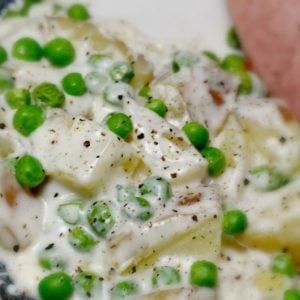 Creamed Peas and Potatoes - The Shortcut Kitchen Potatoes And Peas Recipe, Creamed Peas And Potatoes, Potatoes And Peas, Creamy Potatoes, Creamy Peas, Creamed Peas, Peas Recipe, Creamed Potatoes, Potato Recipes Side Dishes