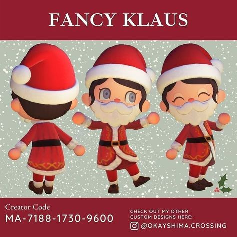 Animal Crossing Christmas Codes, Acnh Winter Codes, Animal Crossing Christmas, Animal Crossing Custom Design, Acnh Dress, Acnh Winter, Acnh Christmas, Acnh Clothes Codes, Christmas Face Painting