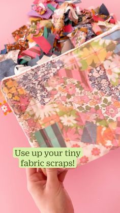 Learn how to use up tint fabric scraps and turn them into beautiful quilted fabric! #sarahhearts #sewingproject #quilttutorial #fabricscraps Scrap Quilting, Diy Denim Jacket, Scraps Of Fabric, Diy Pillow Covers, Boho Patchwork, Fabric Scissors, Denim Diy, Quilted Fabric, Zippered Pouch