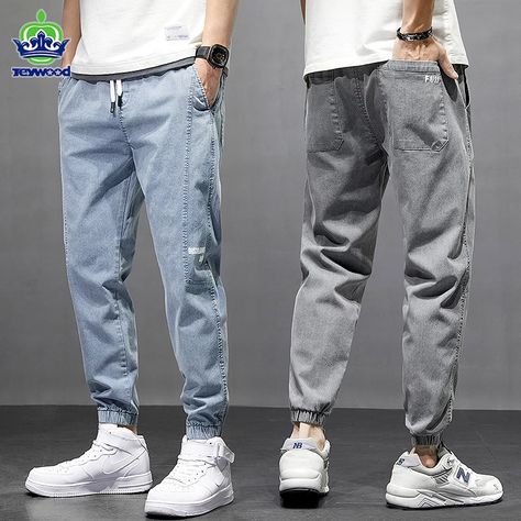 2022 Spring Summer Cotton Jogger Pant Men Pants Harajuku Cargo Jeans Casual Harem Denim Korean Hip Hop Sweatpants Male Trousers| | - AliExpress Cargo Joggers Outfits, Hip Hop Sweatpants, Male Trousers, Sportswear Outfits, Pants Outfit Men, Mens Blazer Jacket, Joggers Outfit, Jeans Outfit Casual, Track Suit Men